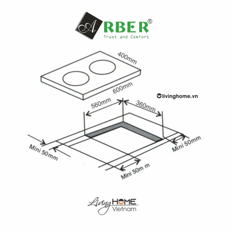 Bếp từ Arber ABEI600 8 mức công suất thiết kế sang trọng 