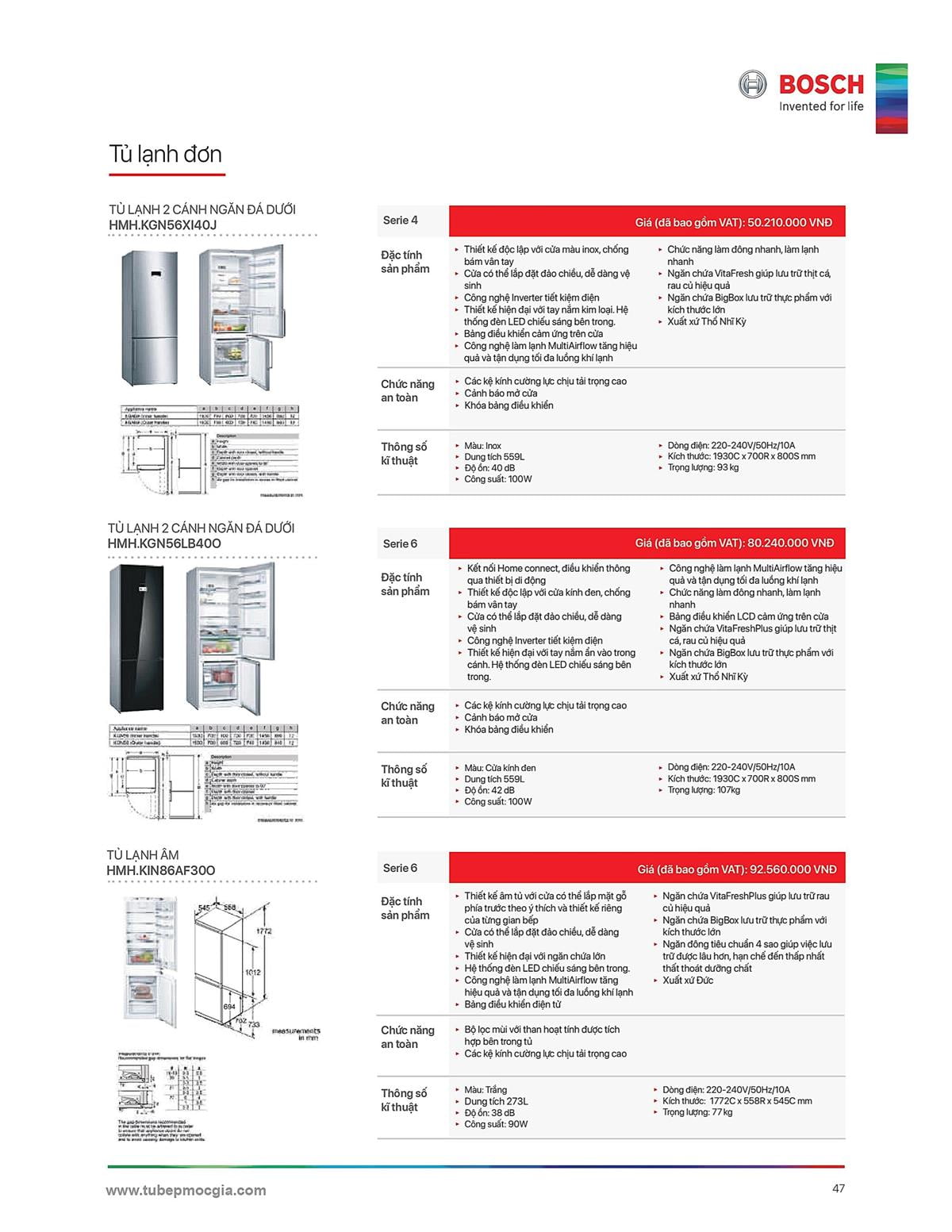 Catalogue Bosch HMH 64 Catalogue Bosch HMH - Thiết Bị Nhà Bếp Cao Cấp Đức