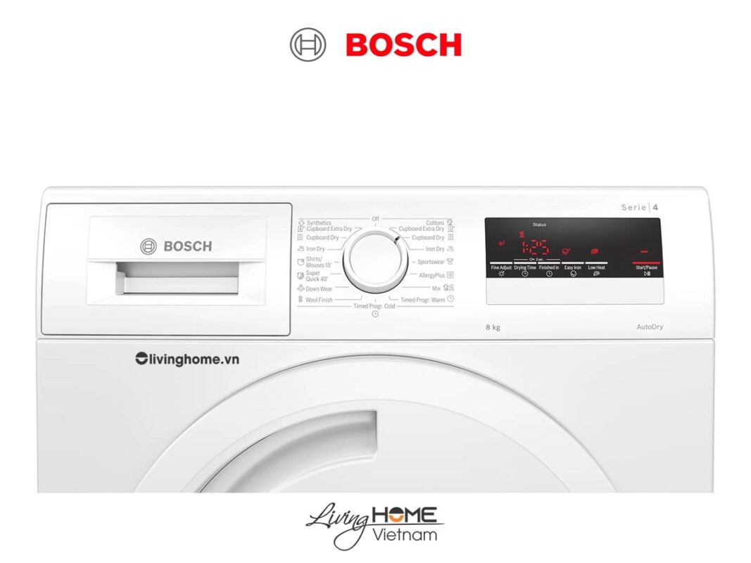 Máy sấy Bosch WTN84201MY - Tụ hơi 14 chương trình 8KG