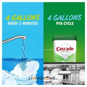 Viên Rửa Chén Bát Cascade Free & Clear Hương Chanh 62 Viên Nhập Khẩu Mỹ 12 vien rua chen bat cascade free and clear actionpacs lemon scent 62 vien 7