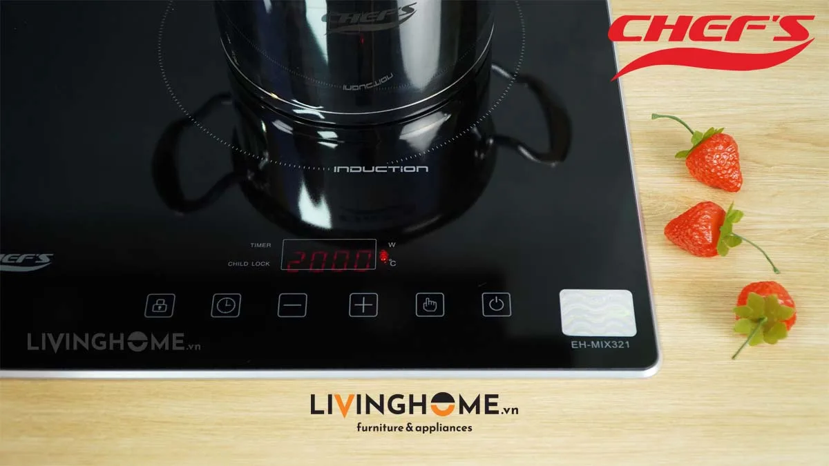 Bếp Điện Từ Chefs EH-MIX2000A 69CM 1 Điện 1 Từ Kính EuroKera 25 Bếp điện từ Chefs EH-MIX2000A tiết kiệm tiện lợi