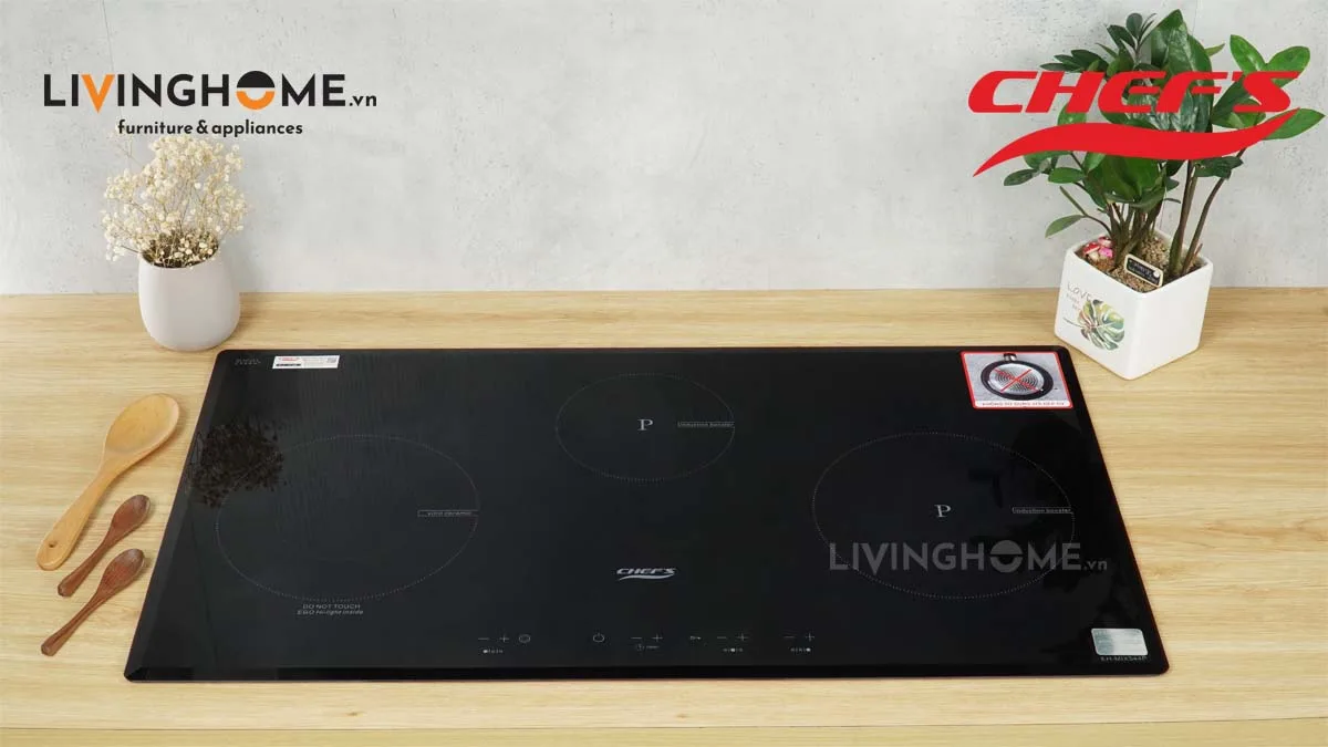 Bếp điện từ Chefs EH-MIX544P 81CM 2 Từ 1 Điện Kính Schott Ceran 18 Bếp điện từ Chefs EH MIX544P 3 vùng nấu tiện lợi hoàn mỹ