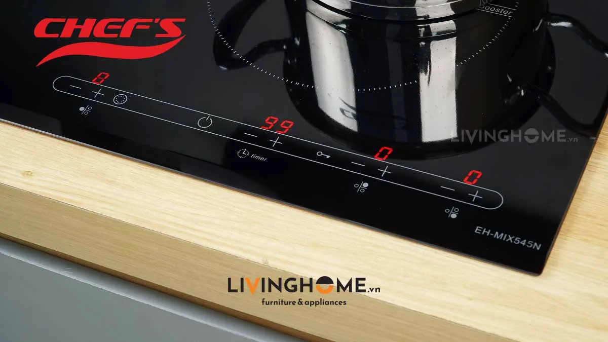 Bếp Điện Từ Chefs EH-MIX545N 62CM 2 Từ 1 Điện Kính Schott Ceran 6 Bếp điện từ Chefs EH MIX545N 3 vùng nấu nhập khẩu Tây Ban Nha