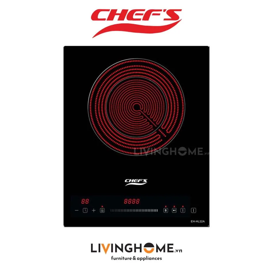 Bếp Điện Đơn Chefs EH-IH22A 31CM 1 Điện Kính Ceramic 3 Bếp điện Chefs EH IH22A đơn sang trọng