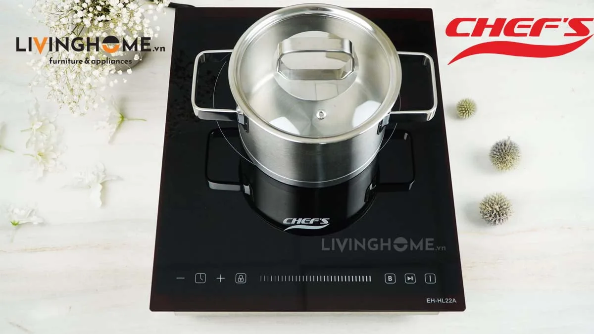Bếp Điện Đơn Chefs EH-IH22A 31CM 1 Điện Kính Ceramic 16 Bếp điện Chefs EH IH22A đơn sang trọng