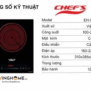 Bếp Điện Đơn Chefs EH-IH22A 31CM 1 Điện Kính Ceramic 13 Bếp điện Chefs EH IH22A đơn sang trọng