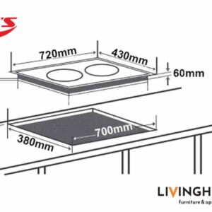 Bếp từ Chefs EH-DIH868 kính Schott Ceran siêu bền