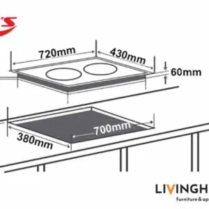 Bếp từ Chefs EH-DIH868 kính Schott Ceran siêu bền 17 Bếp từ Chefs EH-DIH868 kính Schott Ceran siêu bền