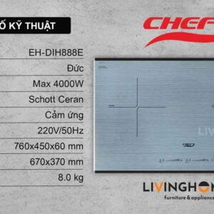 Bếp từ Chefs EH-DIH888E thiết kế xám tinh tế hiện đại