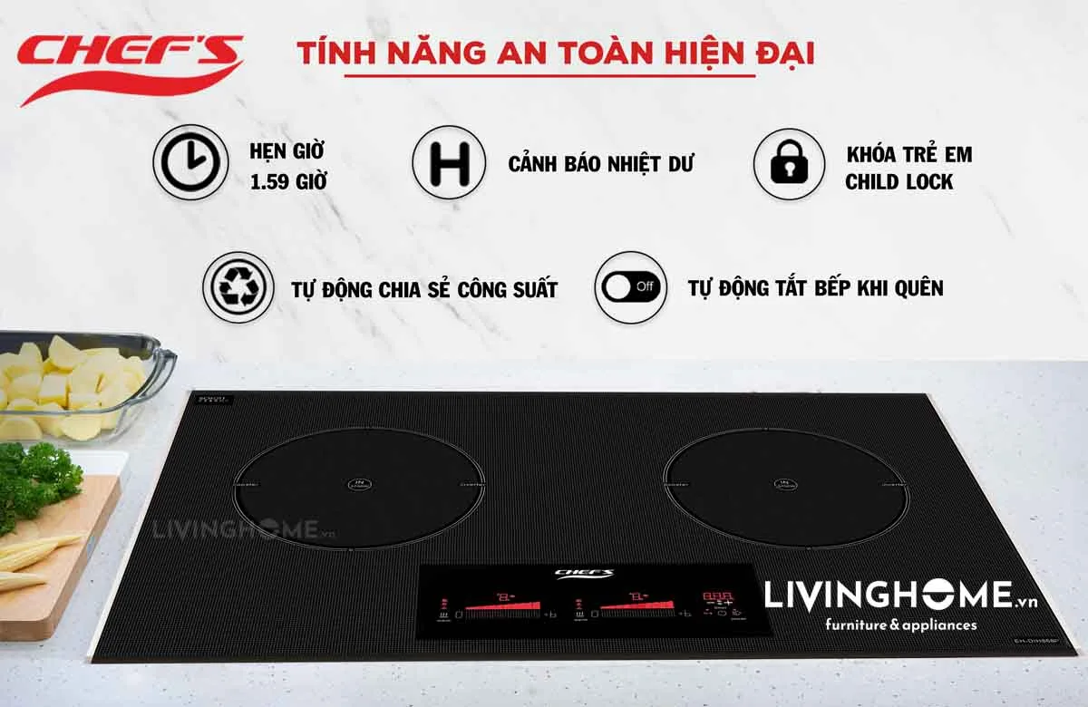 Bếp từ Chefs EH-DIH888P cao cấp nhập khẩu Đức 17 Bếp từ Chefs EH-DIH888P cao cấp nhập khẩu Đức