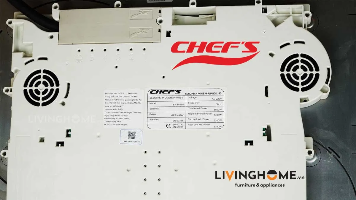 Bếp từ Chefs EH-IH555 3 vùng nấu thông minh tiết kiệm 16 Bếp từ Chefs EH IH555 3 vùng nấu thông minh tiết kiệm