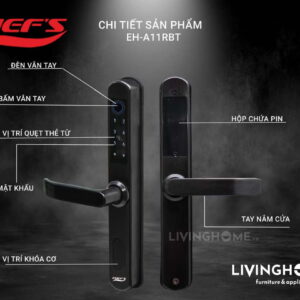 Khoá vân tay Chefs EH A11RBT an toàn sang trọng 9 Khoá vân tay Chefs EH A11RBT an toàn sang trọng