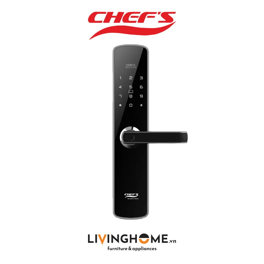 Khoá vân tay Chefs EH A16SB màu đen sang trọng 3 Khoá vân tay Chefs EH A16SB