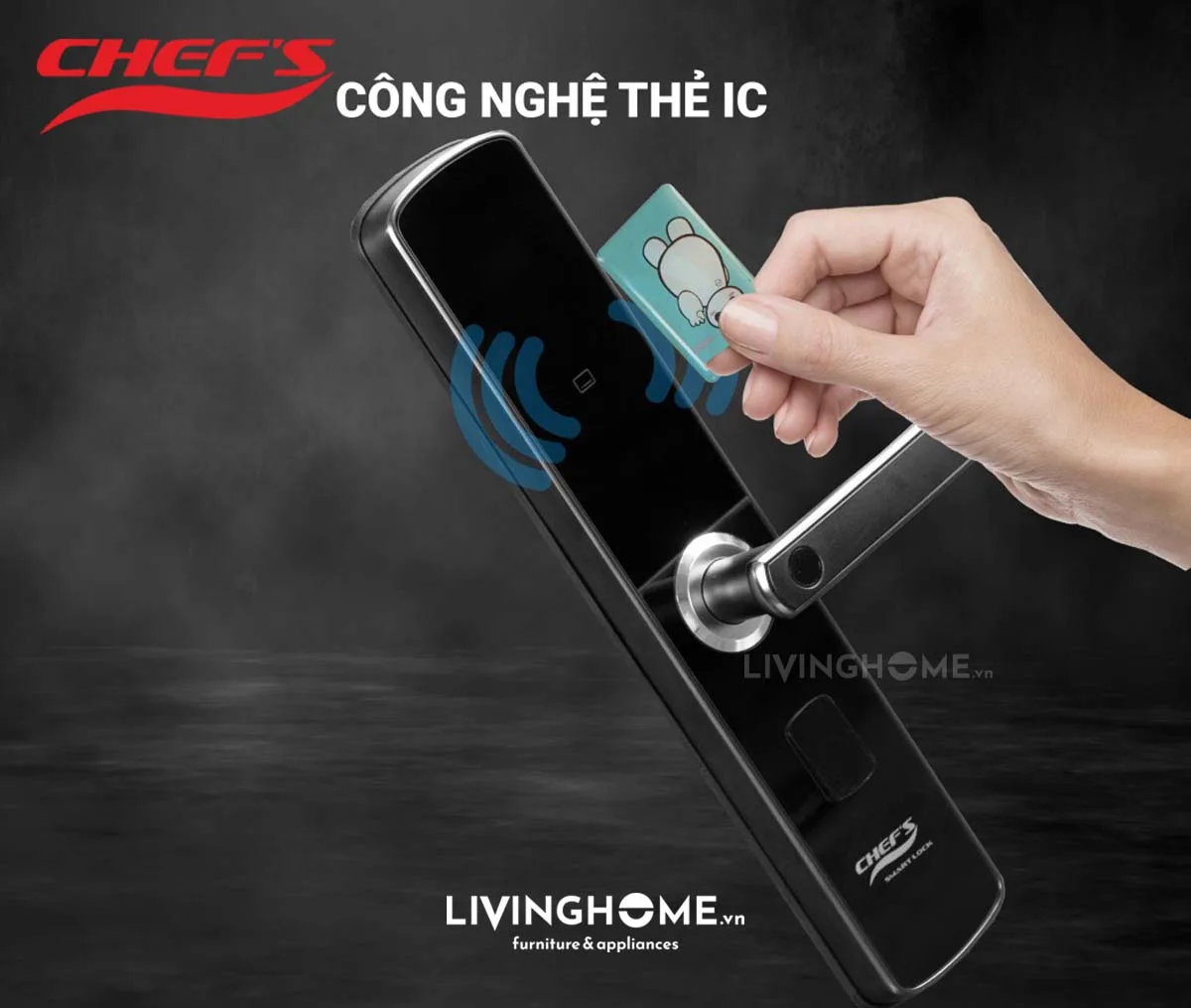 Khoá vân tay Chefs EH A16SB màu đen sang trọng 9 Khoá vân tay Chefs EH A16SB