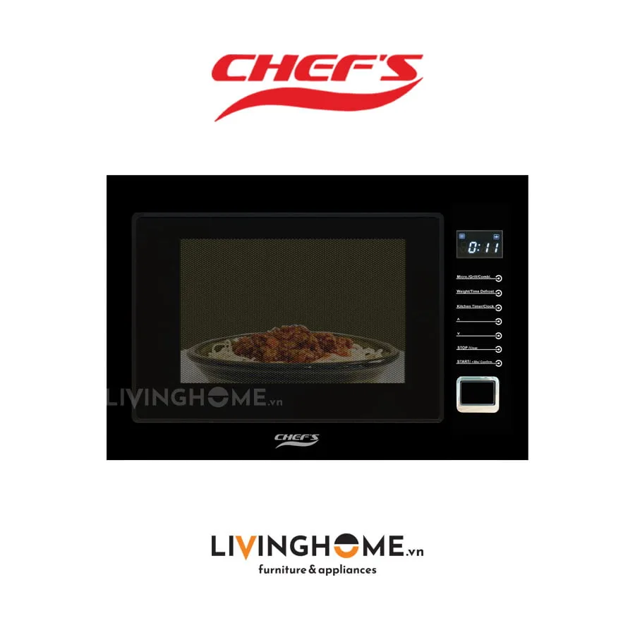 Lò vi sóng Chefs EH MW801B dung tích 25L màu đen sang trọng 3 Lò vi sóng Chefs EH MW801B dung tích 25L màu đen sang trọng