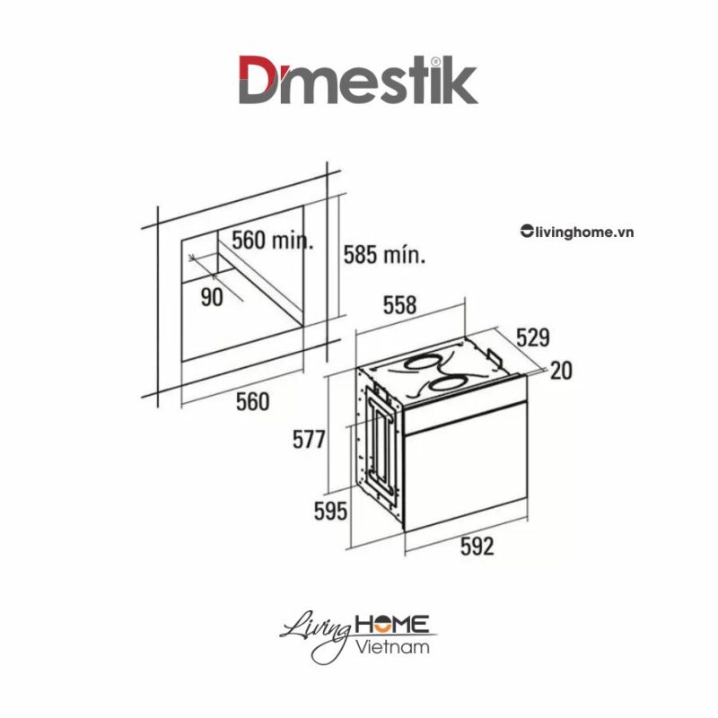 Lò nướng Dmestik ES-615DMK 60 lít 6 chế độ nướng