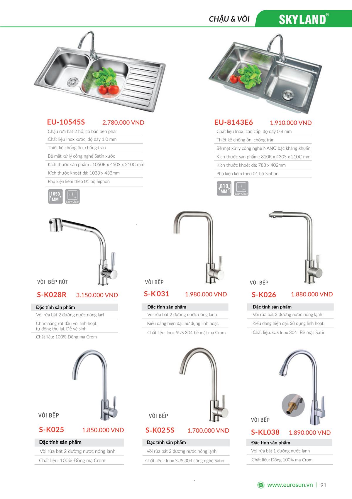 Catalogue Eurosun 112 Catalogue Eurosun - Thiết Bị Nhà Bếp Cao Cấp Đức