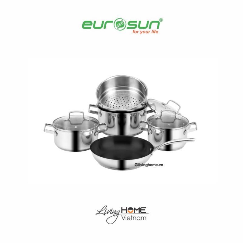 Bộ nồi Eurosun MC1702-Harmony inox 304 8 món