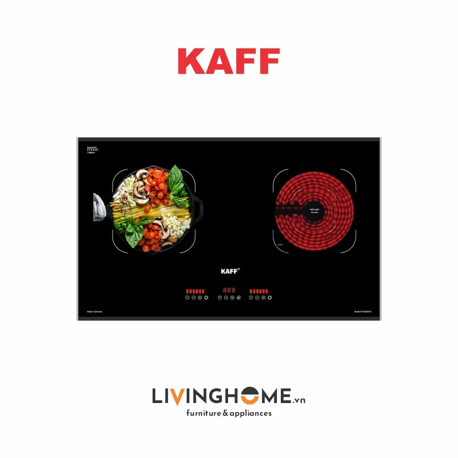 Bếp Điện Từ Kaff KF-EG901IH 73CM 1 Điện 1 Từ Mặt Kính Schott Ceran 15 Bếp Điện Từ Kaff KF-EG901IH