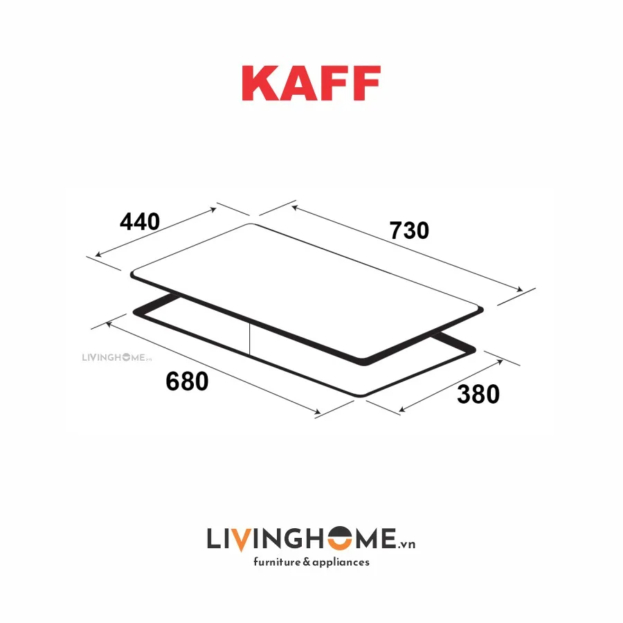 Bếp Điện Từ Kaff KF-EG901IH 73CM 1 Điện 1 Từ Mặt Kính Schott Ceran 16 Bếp Điện Từ Kaff KF-EG901IH