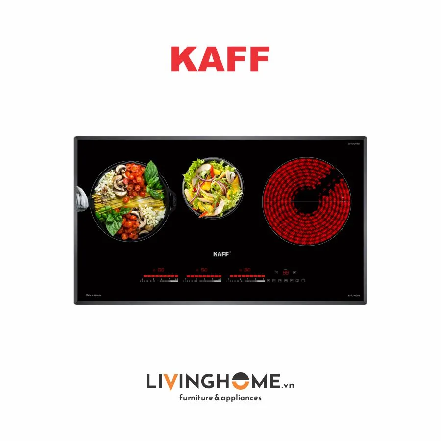 Bếp Điện Từ Kaff KF-IG3001IH 78CM 2 Từ 1 Điện Kính Crystal 4 Bếp Điện Từ Kaff KF-IG3001IH