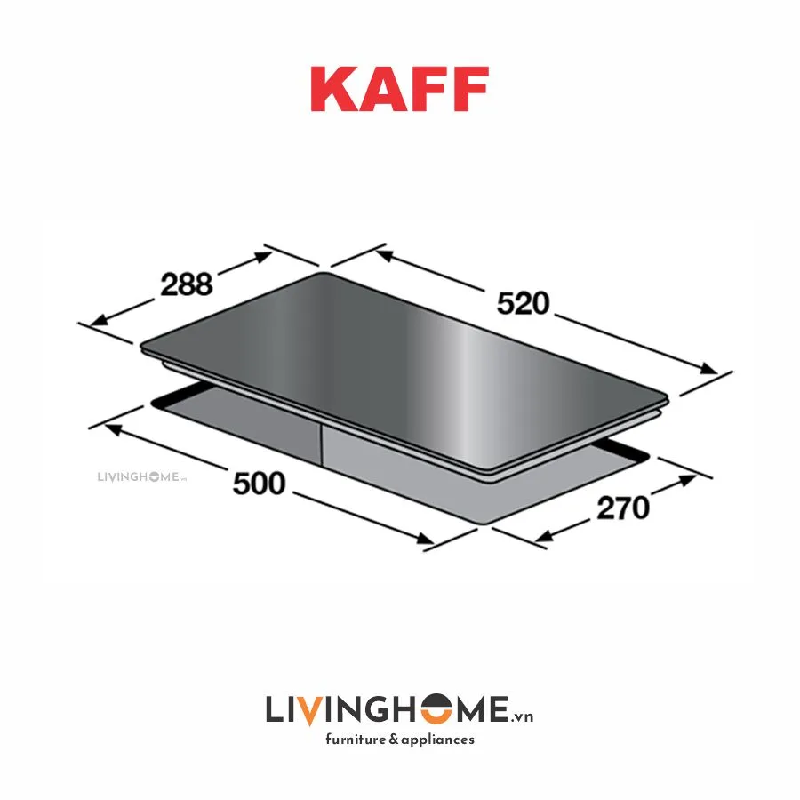 Bếp Điện Kaff KF-330DC 29CM 2 Điện Domino Kính Crystal 18 Bếp Điện Kaff KF-330DC