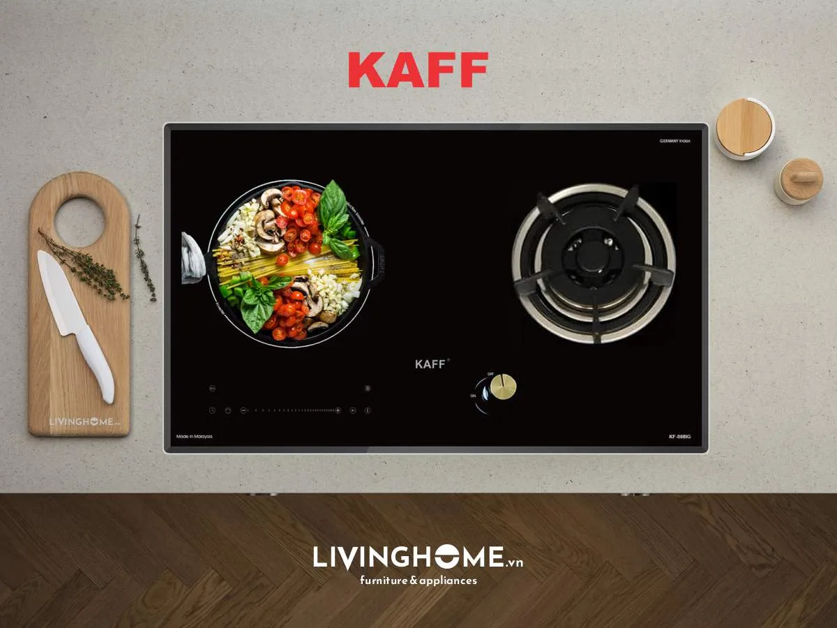 Bếp Gas Kết Hợp Từ Kaff KF-088IG 73CM 1 Từ 1 Gas Mặt Kính Crystal 19 Bếp Gas Kết Hợp Từ Kaff KF-088IG