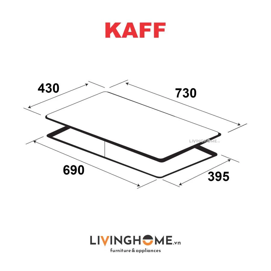 Bếp Gas Kết Hợp Từ Kaff KF-088IG 73CM 1 Từ 1 Gas Mặt Kính Crystal 10 Bếp Gas Kết Hợp Từ Kaff KF-088IG
