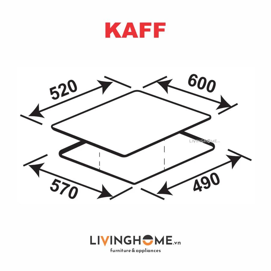 Bếp Từ Kaff KF–HI5468SI 62CM 3 Từ Kính Schott Ceran 20 Bếp Từ KAFF KF–HI5468SI