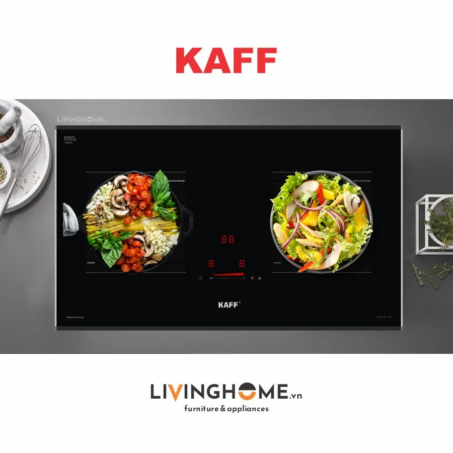 Bếp Từ Kaff KF-IH201II 74CM 2 Từ Mặt Kính Schott Ceran 20 Bếp Từ Kaff KF-IH201II