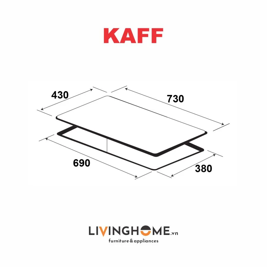 Bếp Từ Kaff KF-IH201II 74CM 2 Từ Mặt Kính Schott Ceran 10 Bếp Từ Kaff KF-IH201II