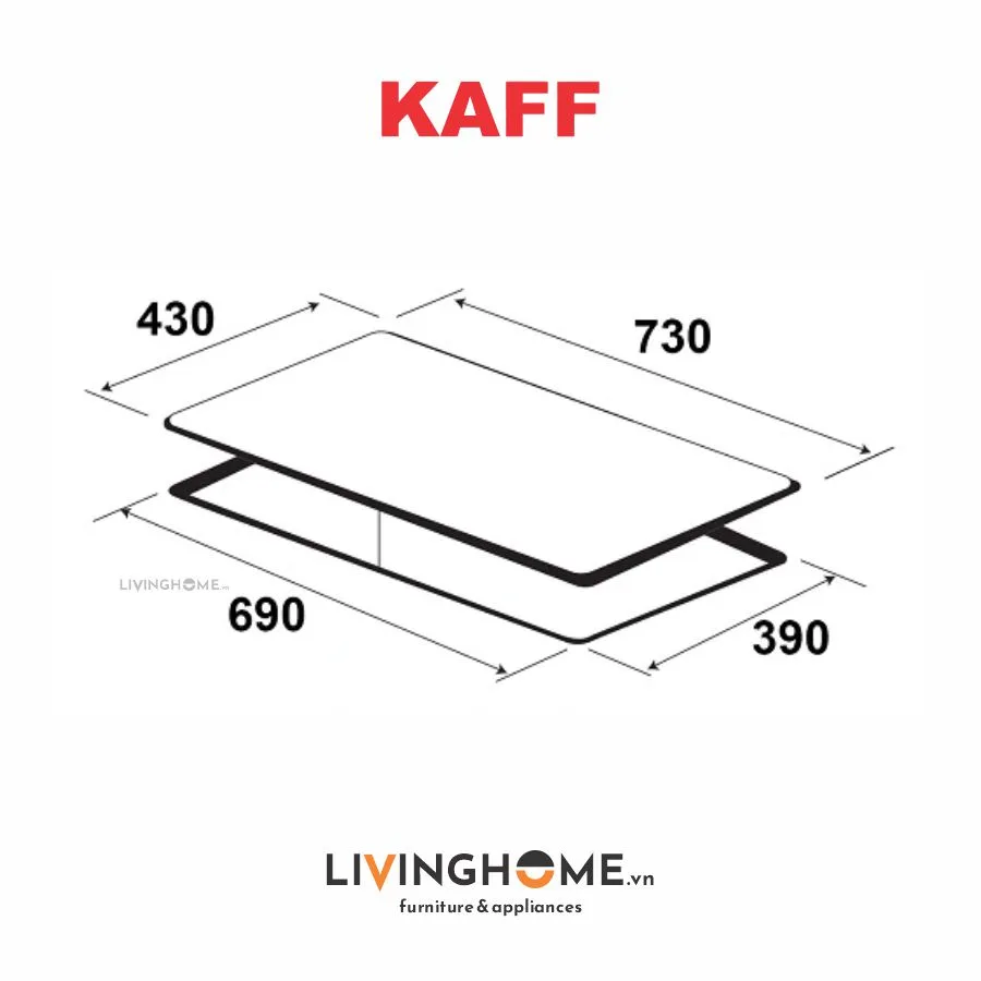 Bếp Từ Kaff KF-073II 73CM 2 Vùng Nấu Mặt Kính Crystal 19 Bếp từ Kaff KF-073II