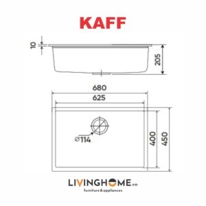 Chậu rửa chén Kaff GRANITE KF-MONDX-6845 đen sang trọng 9 Chậu rửa chén Kaff GRANITE KF-MONDX-6845 đen sang trọng