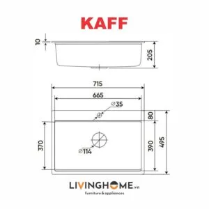 Chậu rửa chén Kaff KAFF GRANITE KF-MONDY-715-D 1 hộc rửa tiện lợi 7 Chậu rửa chén Kaff KAFF GRANITE KF-MONDY-715-D 1 hộc rửa tiện lợi