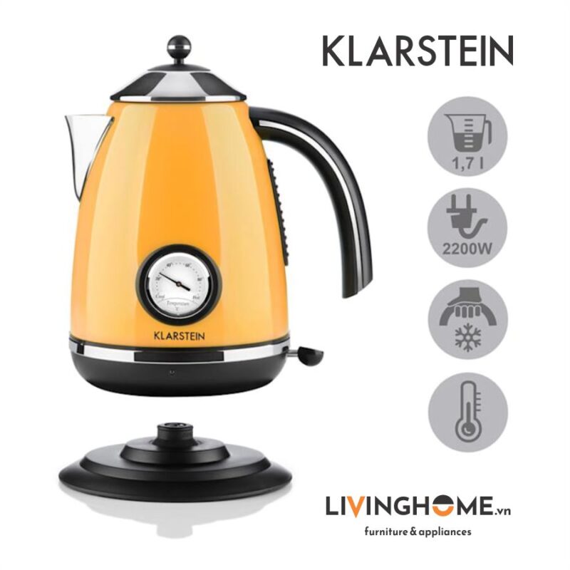 Ấm siêu tốc Klarstein KL-AQUAVITA Orange