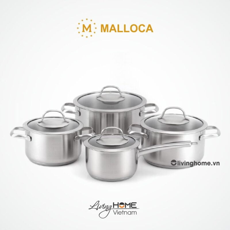 Bộ nồi Malloca SA-4002 inox 8 món cao cấp