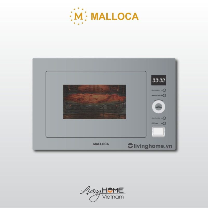 Lò vi sóng Malloca MW-927BG âm tủ dung tích 27L màu xám thiết kế nhỏ gọn