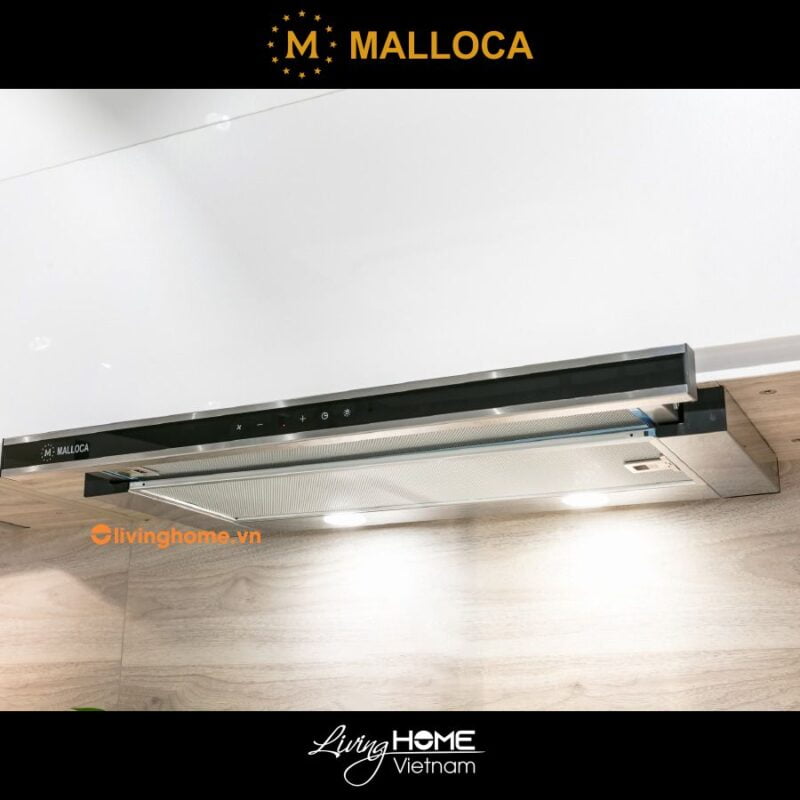 Máy hút mùi âm tủ Malloca K1506 TC kính đen thanh lịch