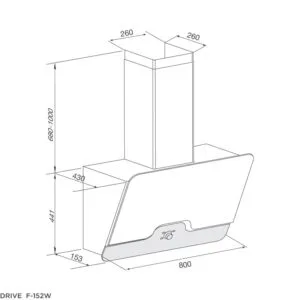 Máy hút mùi Malloca DRIVE F-152W gắn tường trắng kết hợp đen đẹp hoàn mỹ