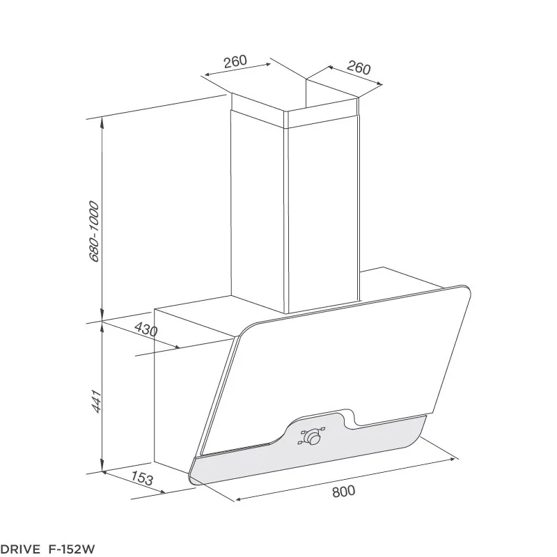 Máy hút mùi Malloca DRIVE F-152W gắn tường trắng kết hợp đen đẹp hoàn mỹ