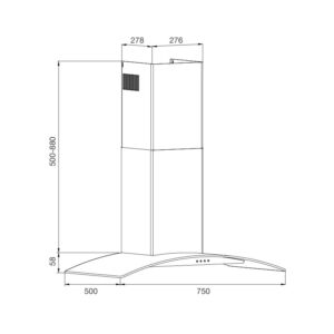 Máy hút mùi Malloca MC 750E áp tường inox bền bỉ