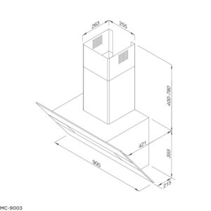 Máy hút mùi Malloca MC 9003 áp tường thẩm mỹ tinh tế