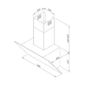 Máy hút mùi Malloca MC 9039B áp tường kính đen thiết kế tinh xảo