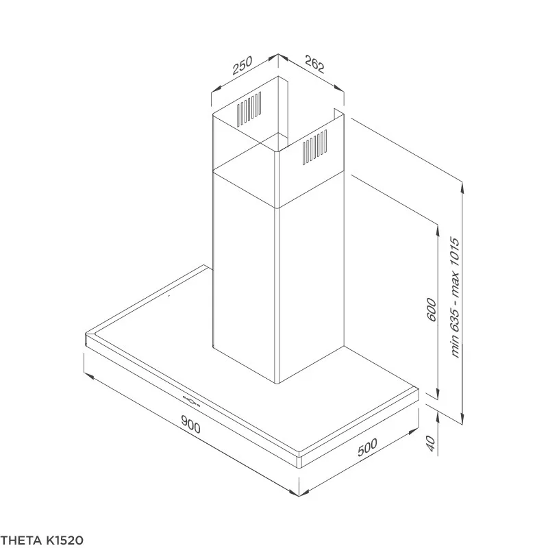 Máy hút mùi Malloca THETA K1520 áp tường điều khiển điện tử thông minh