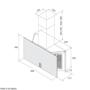 Máy hút mùi Malloca TIME K-15 NERO áp tường phong cách tối giản