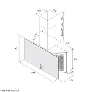Máy hút mùi Malloca TIME K-16 BRUNO áp tường màu sắt gỉ siêu khác biệt