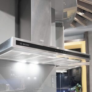 Máy hút mùi Malloca ZETA K1573 áp tường inox phối với kính đen sang trọng 11 Máy hút mùi Malloca ZETA K1573 áp tường inox phối với kính đen sang trọng