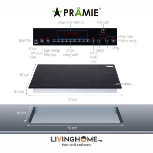 Bếp Điện Từ Pramie PRMY 2108 73CM 1 Điện 1 Từ Kính Ceramic 22 Bếp điện từ Pramie PRMY 2108