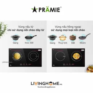 Bếp điện từ Pramie PRTH 2101 đôi tinh tế không kén nồi 17 Bếp điện từ Pramie PRTH 2101