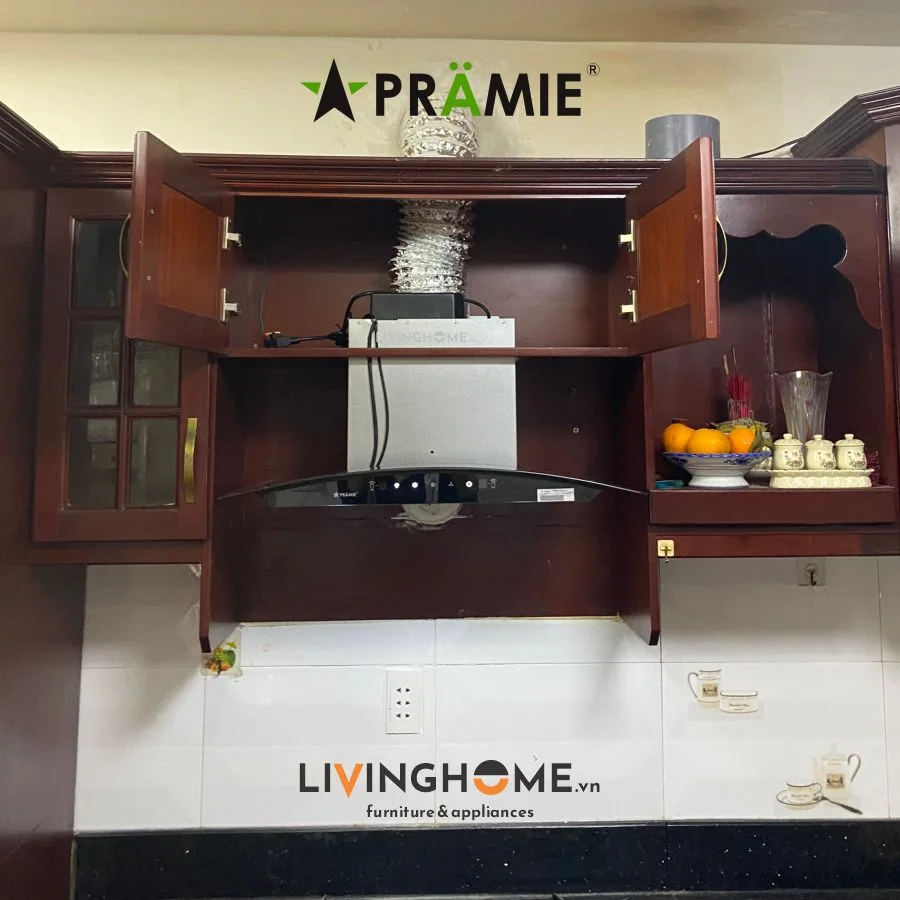 Máy hút mùi Pramie AC17 700 AIR 70CM Vẩy Tay 1100m3/h 27 Hình ảnh lắp đặt thực tế Máy hút mùi Pramie AC17 700 Air